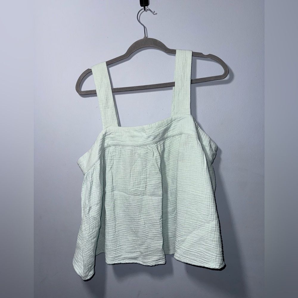 Joie Light Minty Color Cotton Summer Top Size Large EUC